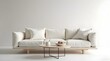 © melano - Modern living room serenity with plush white sofa and minimalist coffee table setup