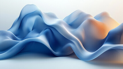 Wall Mural - A smooth, futuristic fabric with gentle curves and gradients. An elegant, flowing form with a soft, wire-like texture.