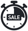 © Alex - Limited time sale offer icon with stopwatch countdown timer for special promotions