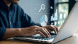 ©  Blar Studio - Analyze vibrant data trends with a laptop for strategic business decisions and gain insightful analytics for success in today's competitive market