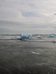 Wall Mural - Beautiful beach view with few ice.