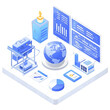 © Nutthaphoom - Global Data Visualization Networked World isolated on transparent background Generative AI.