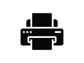 Simple silhouette icon of a printer ready to print documents