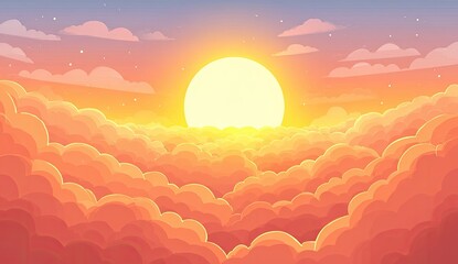 sunrise through a vibrant cloud layer