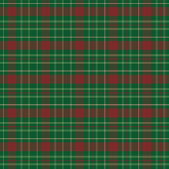 Canvas Print - Plaid with twill weave repeat pattern in green and red.Checkered tartan gingham seamless pattern for Christmas, winter.Geometric graphic vector illustration background design for fabric and prints.