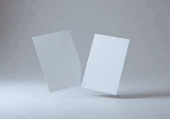 Wall Mural - Blank flying vertical business card mockup