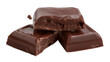 © Ramdan - Delicious dark chocolate squares stacked on a black background showcasing rich texture and shine