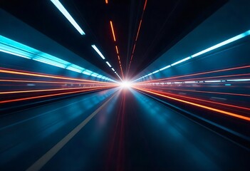 Abstract neon light streams with flowing binary code in cyberspace. Futuristic digital network, fast technology, secure communication, coding, innovation, modern design, vibrant colors, glowing energy
