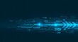 © dayinta - Abstract futuristic background with glowing blue arrows representing digital data transfer and technological speed.