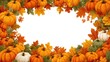 © thesweetsheep - Colorful autumn border with pumpkins and leaves, perfect for fall themes.