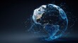 © laras - Global network sphere.  Earth globe,  detailed network,  dark background