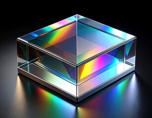 Prismatic square glass object