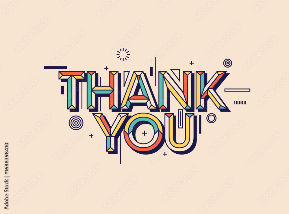 Thankoo Thank you text in modern typography. Design for graphics, typographic ...