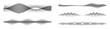 © Vallabh soni - Set of sound waveforms and audio signals on white background, illustrating different frequencies, amplitudes, and patterns.