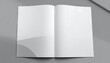 © desain - Open blank notebook on a smooth gray surface