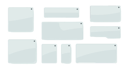 Minimalist glass ui elements set with rounded corners