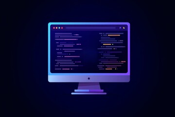 Desktop Computer Showing Code Editor with Lines of Code - Programming, Software Development, Coding