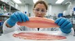 © Najaf - Dedicated scientist meticulously examines fresh fish fillet in sterile laboratory environment, ensuring quality and safety for consumers