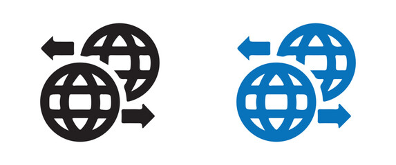 World globe vector designs symbolizing global business and connection