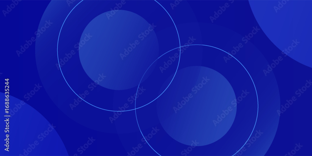 Abstract modern design circles background. Luxury blue gradient. Simple vector design.