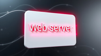 Web server error and software failure concept with perspective view on white error sign in red glowing frame on abstract dark background. 3D rendering