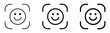 © masudrwd - Smiling face recognition icons with happy emoticon scan symbol vector illustration isolated on transparent background