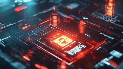 Wall Mural - quantum computing chip processing data on futuristic circuit board