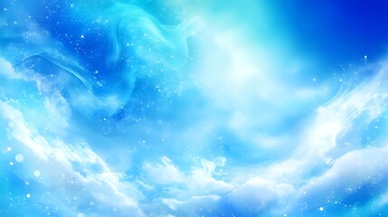 Wall Mural - Vibrant glowing background with abstract sky gradient in blue and white symbolizing purity