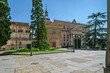 Salamanca city hall shining under the summer sun in plaza mayor