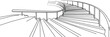 © kashif - Sketch of a winding staircase isolated on a white background, leading upwards in a continuous spiral pattern