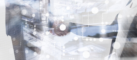 Universal financial background. Line and dots. Futuristic digital background for Business technology