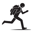 © Zulfa - Running Stick Figure with Backpack Illustration