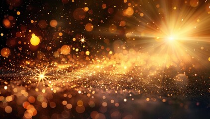 Golden festive bokeh background