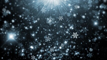 Wall Mural - blue christmas light winter snow backgrounds