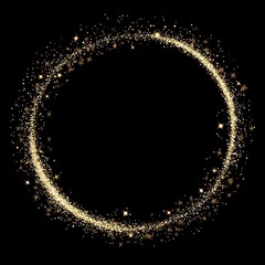 Wall Mural - golden circle frame shimmering decoration glitter.