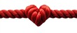 © Taman Siswo - A Strong Bond of Love: Textured Red Rope Intricately Tied into a Heart Knot.