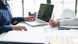 © Charlie's - Architecture drawing on architectural project business architecture building construction Colleagues designer Planning Design on blueprint and compasses
