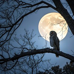 owl sitting on a branch image