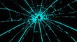© Tumini - Abstract futuristic background of glowing turquoise light shining through shattered glass cracks on a dark surface