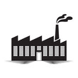 © Vision by Alamin - Black and white industrial factory building silhouette with a smokestack emitting smoke. Vector graphic illustration icon for manufacturing and production concepts