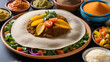 © Steven - A close-up of a traditional Ethiopian injera, served with a colorful array of stews (wot) and vegetables, showcasing the communal nature of this unique cuisine