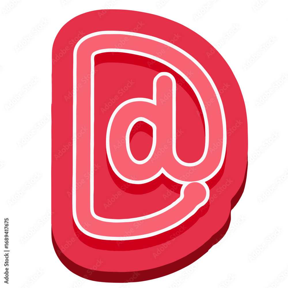 Capital and small both letter of alphabet D icon sign vector in shades ...