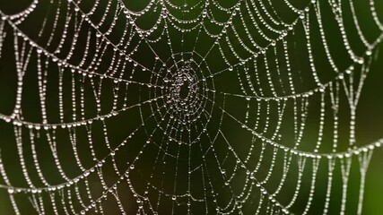 Dewdrops on cobweb