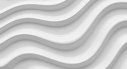 Wall Mural - White wavy stripes creating an elegant abstract background
