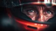 © Johannes - formula 1 driver awaits race start red helmet focused eyes anticipation motorsport tech speed portrait captures determination resolve intensity competition action fast car racing
