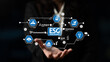 © InfiniteFlow - A professional hand presents a modern ESG data visualization, highlighting essential elements of environmental, social, and governance aspects for sustainable business practices. Tessel
