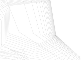 Canvas Print - abstract futuristic architecture. vector 3d illustration