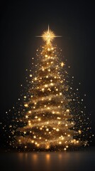 Wall Mural - light christmas tree christmas night gold.