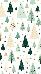Canvas Print - festive christmas tree doodle christmas pattern christmas tree.