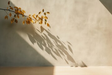 Wall Mural - leaves shadow wall architecture plant.